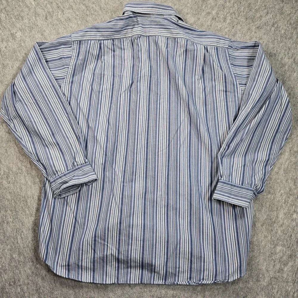 Polo Ralph Lauren Jerome Shirt Mens XL Blue Striped‎ Cotton Button Front Casual